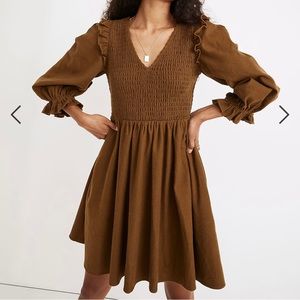 Effortless Style: Madewell Smocked Flannel Mini Dress - Perfect for Any Season!
